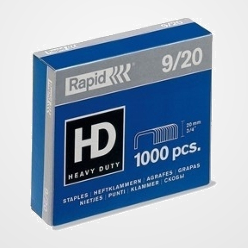 GRAPAS RAPID SUPER STRONG  9/20 mm. GALVANIZADAS caja de 1000