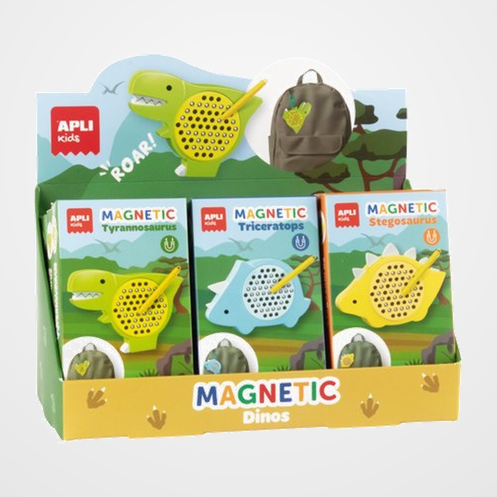 JUEGO APLI KIDS MINI MAGNETIC BOARD DINOS EXPOSITOR de 9 (+3 años)