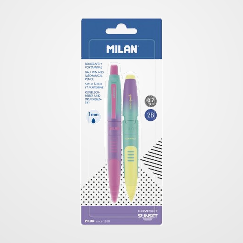 JUEGO BOLIGRAFO+PORTAMINAS MILAN COMPACT SUNSET