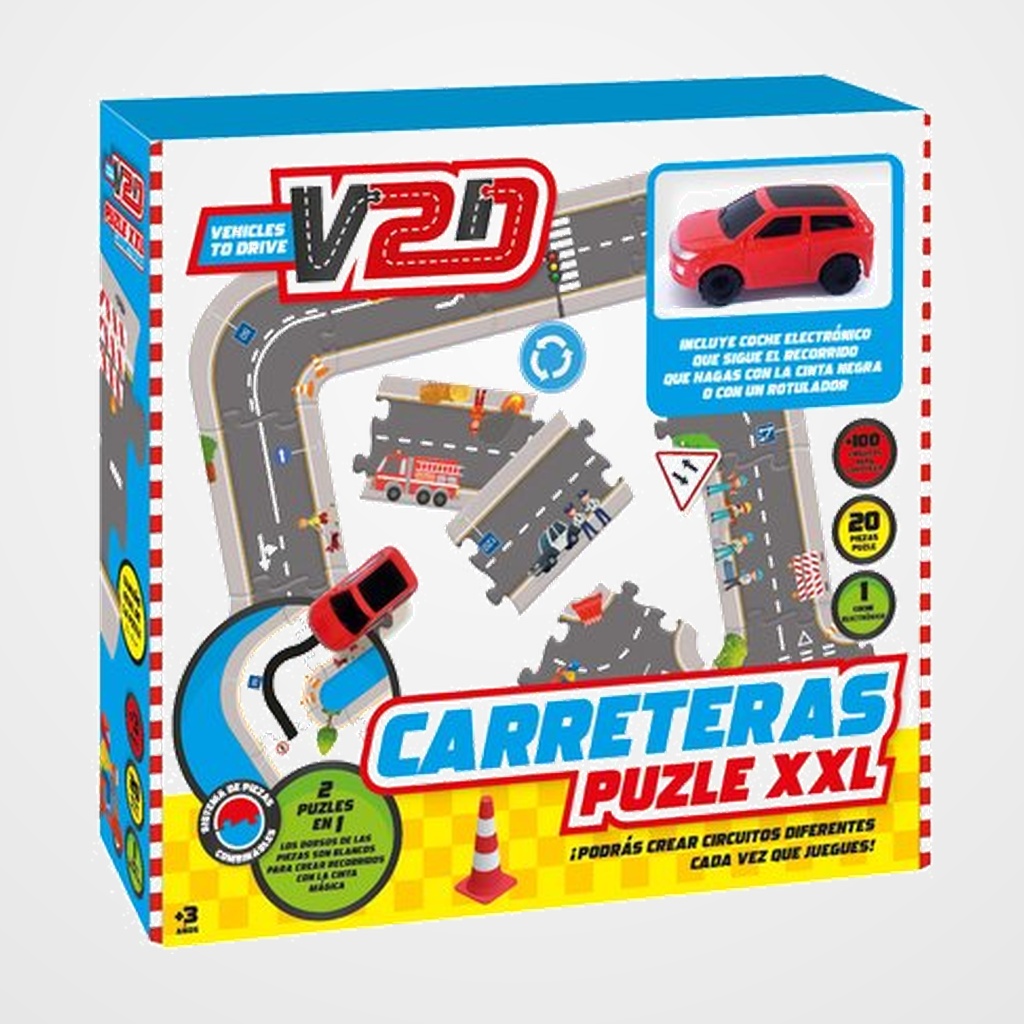 JUEGO IMAGILAND PUZLE XXL INFINITO CARRETERAS CON COCHE