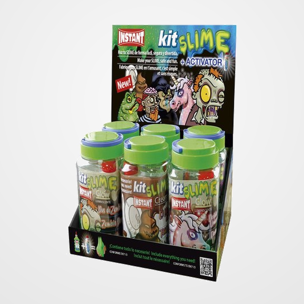 JUEGO INSTANT SLIME KIT COMPLETO SURTIDO EXPOSITOR DE 6