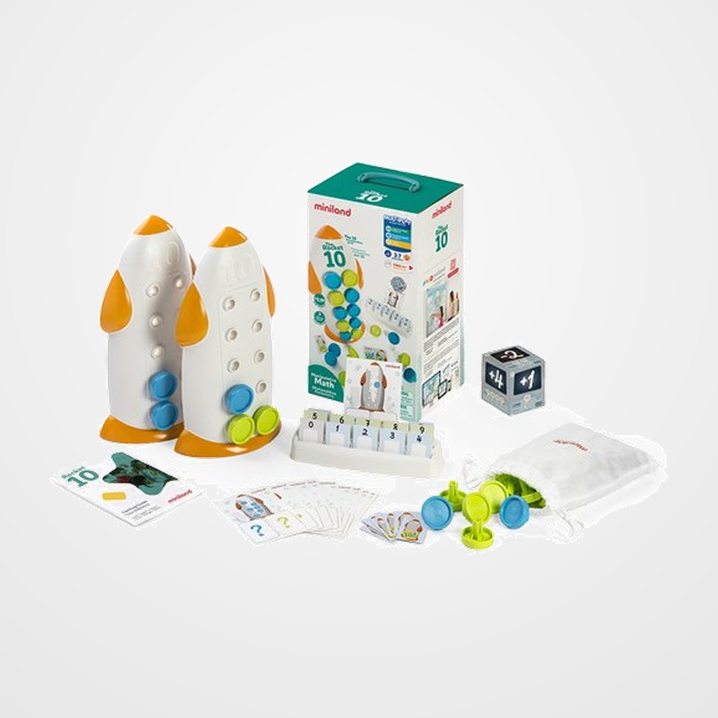 JUEGO MINILAND THE ROCKET 10 (3-7 AÑOS) (1Cohete + 40 Pinchos + 18 Tarjetas reto + 40 Tarjetas numero + 1 Dado + 1 Bolsa de tela + guia)