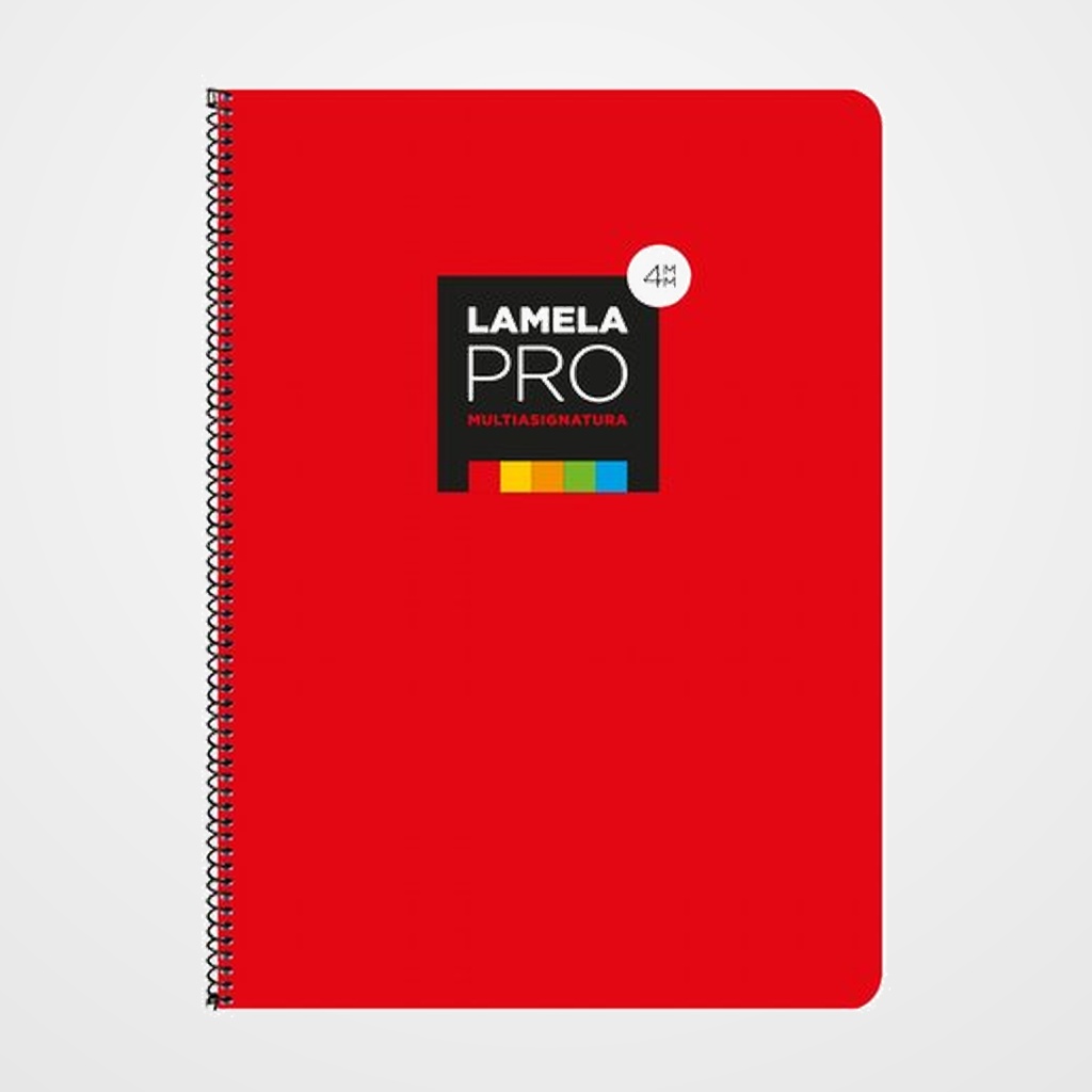 LAMELA BLOC tapa EXTRA DURA Fº 100h CUADROVIA 4 mm ROJO (5 colores en banda)