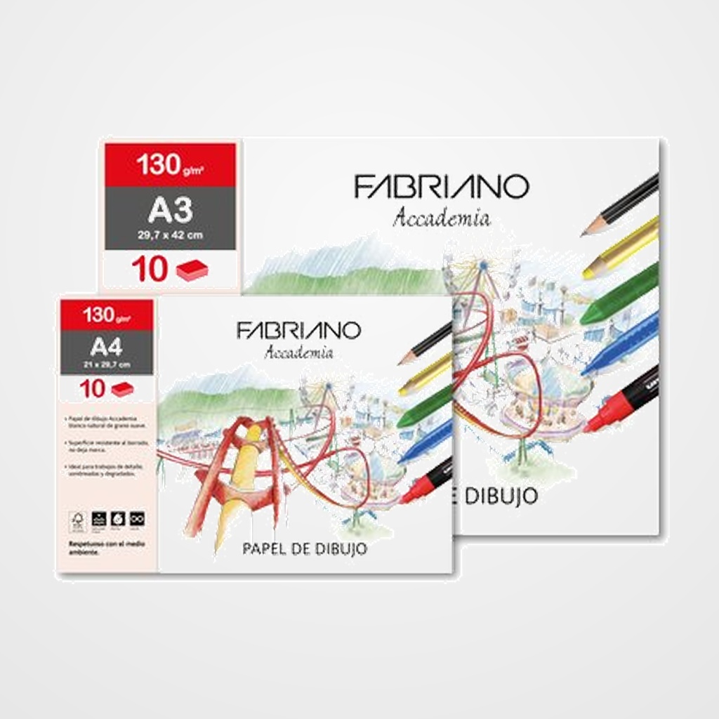 LAMINAS DIBUJO FABRIANO 24X32 C/R BOLSA DE 10