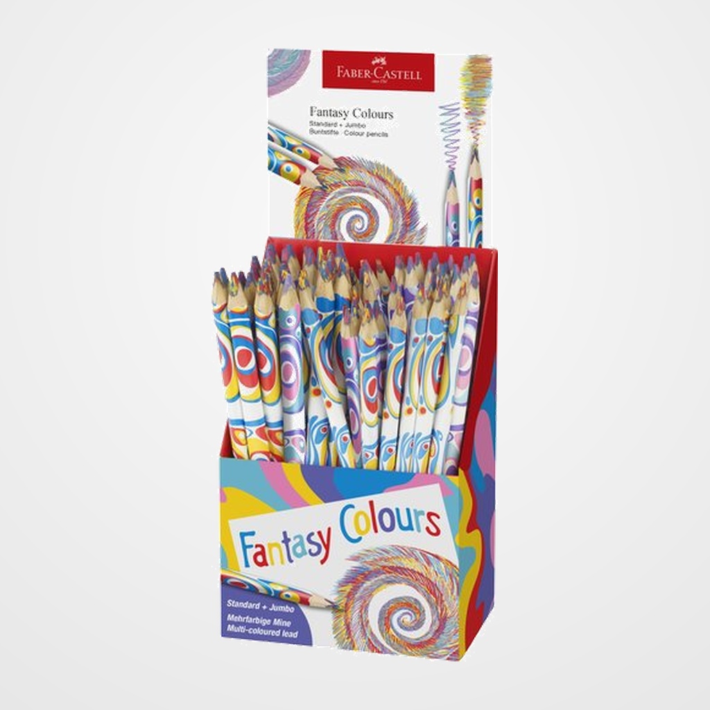LAPICES de COLORES FABER-CASTELL MINA MULTICOLOR COLORES FANTASIA EXPOSITOR de 84