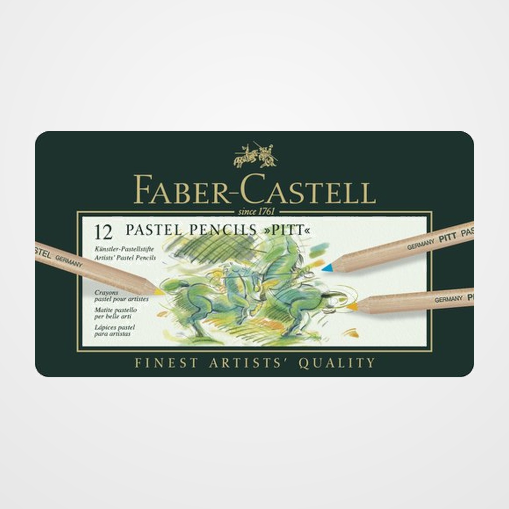 LAPICES de COLORES FABER-CASTELL PITT-PASTEL ESTUCHE METAL de 12