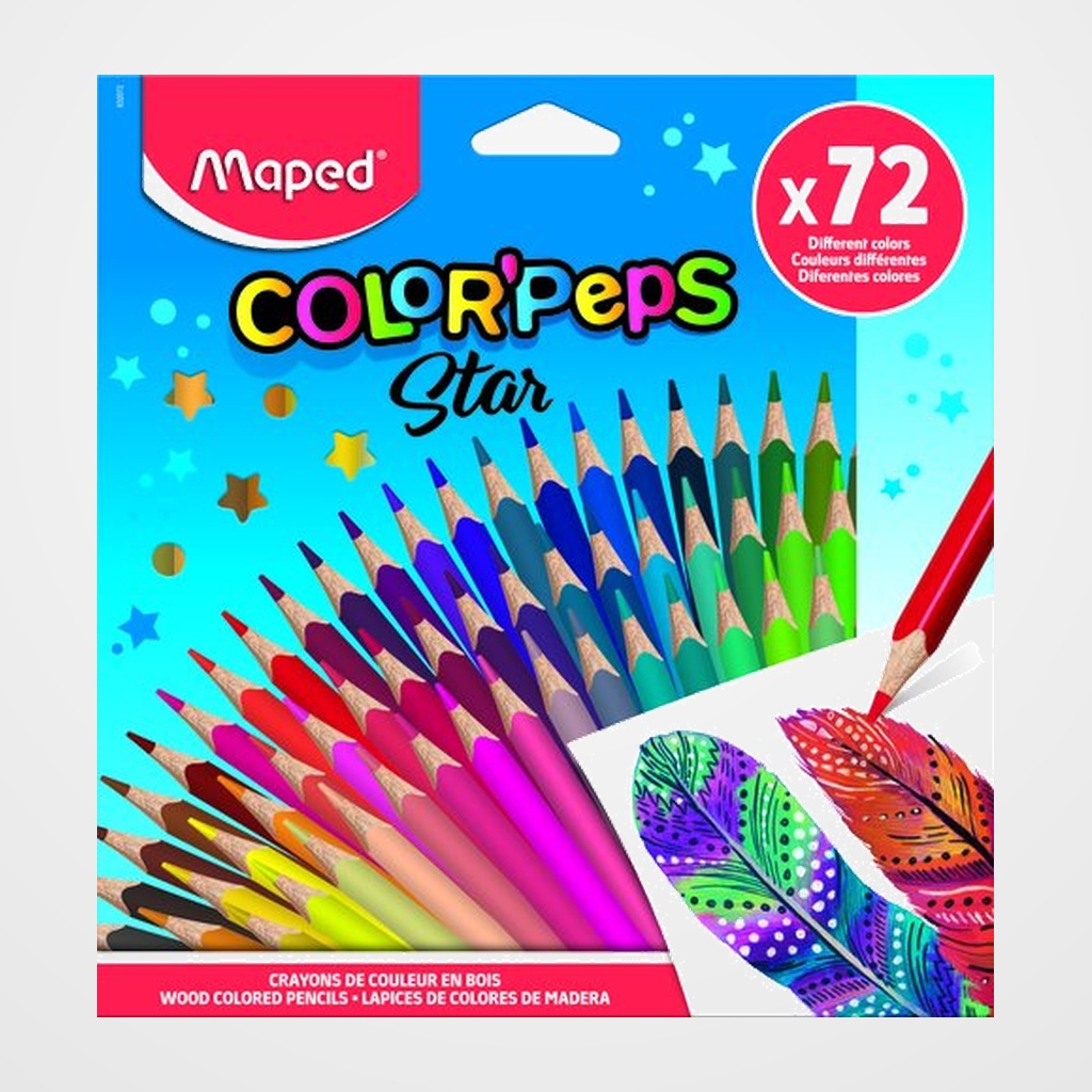 LAPICES de COLORES MAPED COLOR PEPS STAR estuche de 72