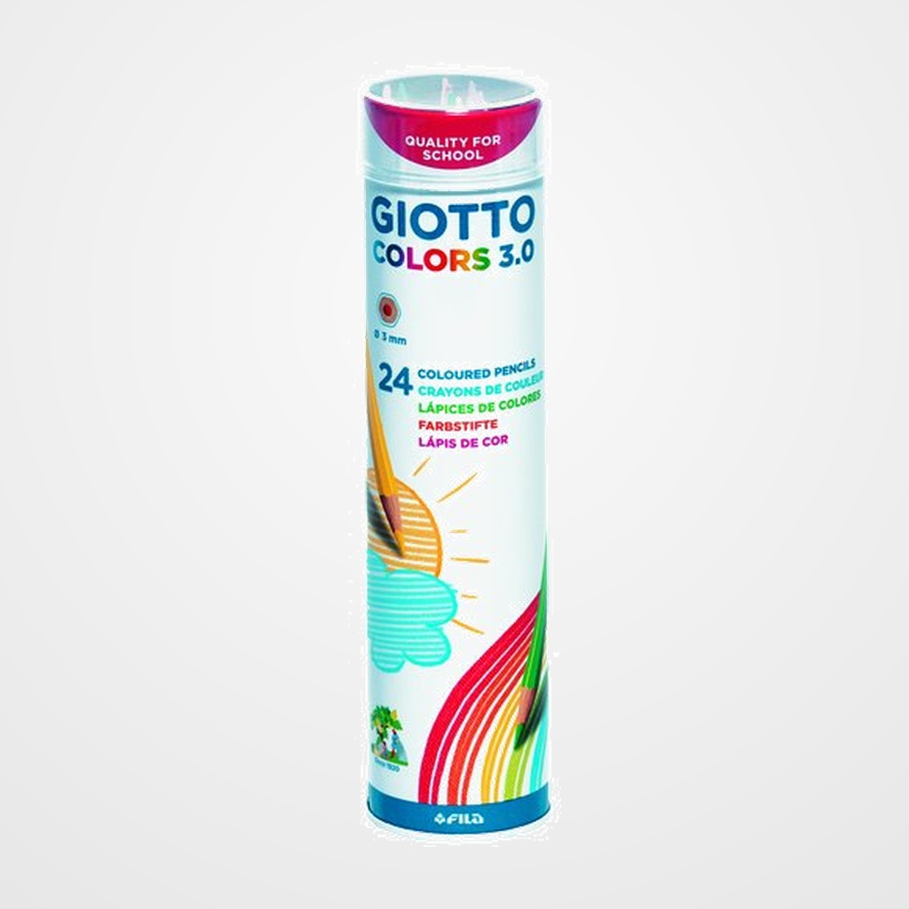 LAPICES GIOTTO COLORS 3.0 BOTE METALICO de 24 UNIDADES