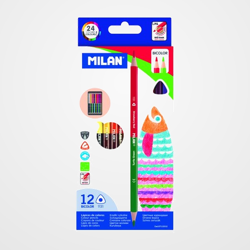 LAPICES MILAN BICOLOR CAJA DE 12