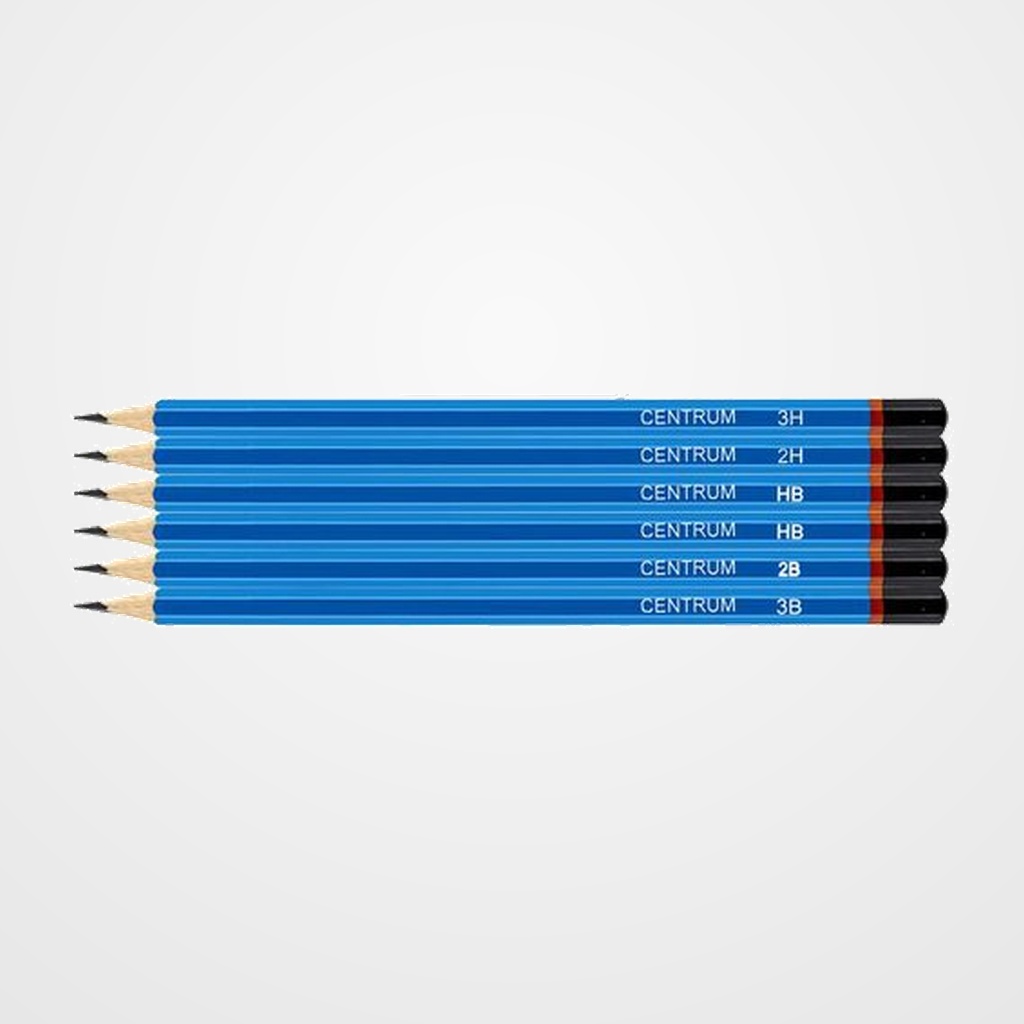 LAPIZ de GRAFITO CENTRUM SURTIDO (3H, 2H, 2xHB, 2B, 3B) BLISTER DE 6