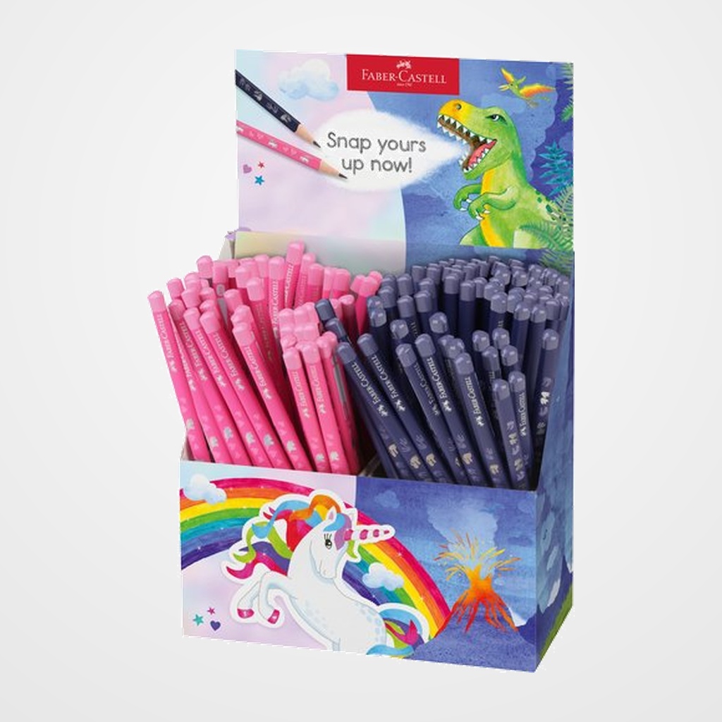 LAPIZ de GRAFITO FABER-CASTELL DINOSAURIOS & UNICORNIOS EXPOSITOR de 144