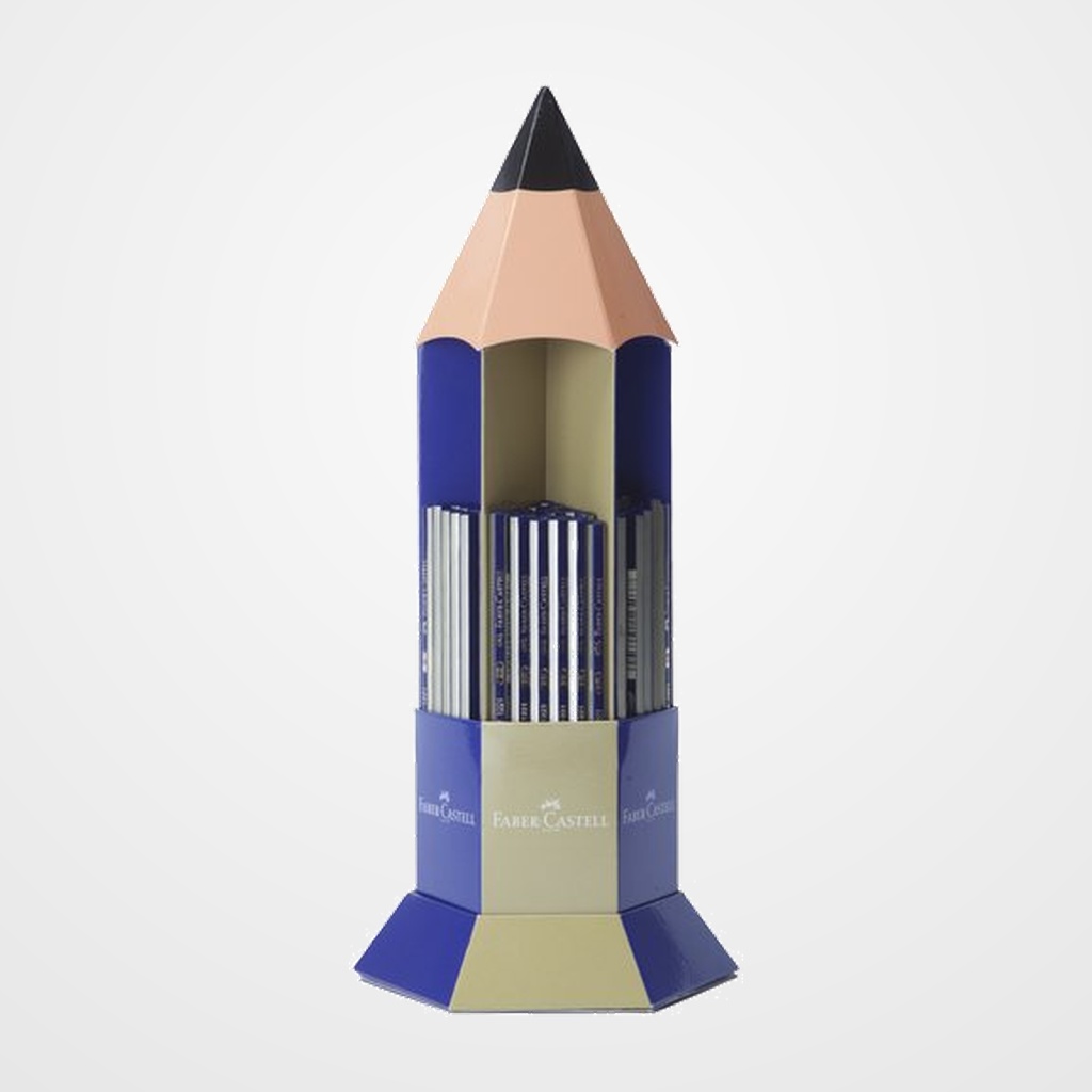 LAPIZ de GRAFITO FABER-CASTELL GOLDFABER-CASTELL 1225 EXPOSITOR de 120 20 ud.ref.112500 - HB 20 ud.ref.112501 - B 20 ud.ref.112502 - 2B 20 ud.ref.112503 - 3B 20 ud.ref.112504 - 4B 20 ud.ref.112512 - 2H