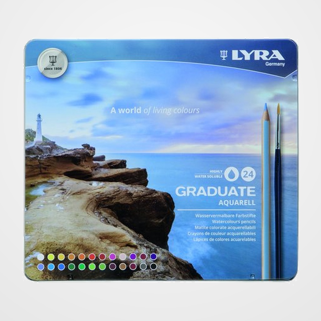 LAPIZ LYRA GRADUATE AQUARELL ESTUCHE METAL de 24