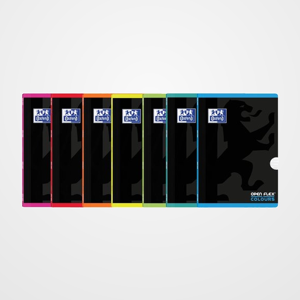 LIBRETA GRAPADA OXFORD SCHOOL OPENFLEX COLOURS A4 48h CON BANDA CUADRIC.5x5 AZUL