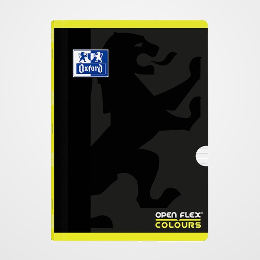 LIBRETA GRAPADA OXFORD SCHOOL OPENFLEX COLOURS A4 48h CON BANDA HORIZONTAL LIMA