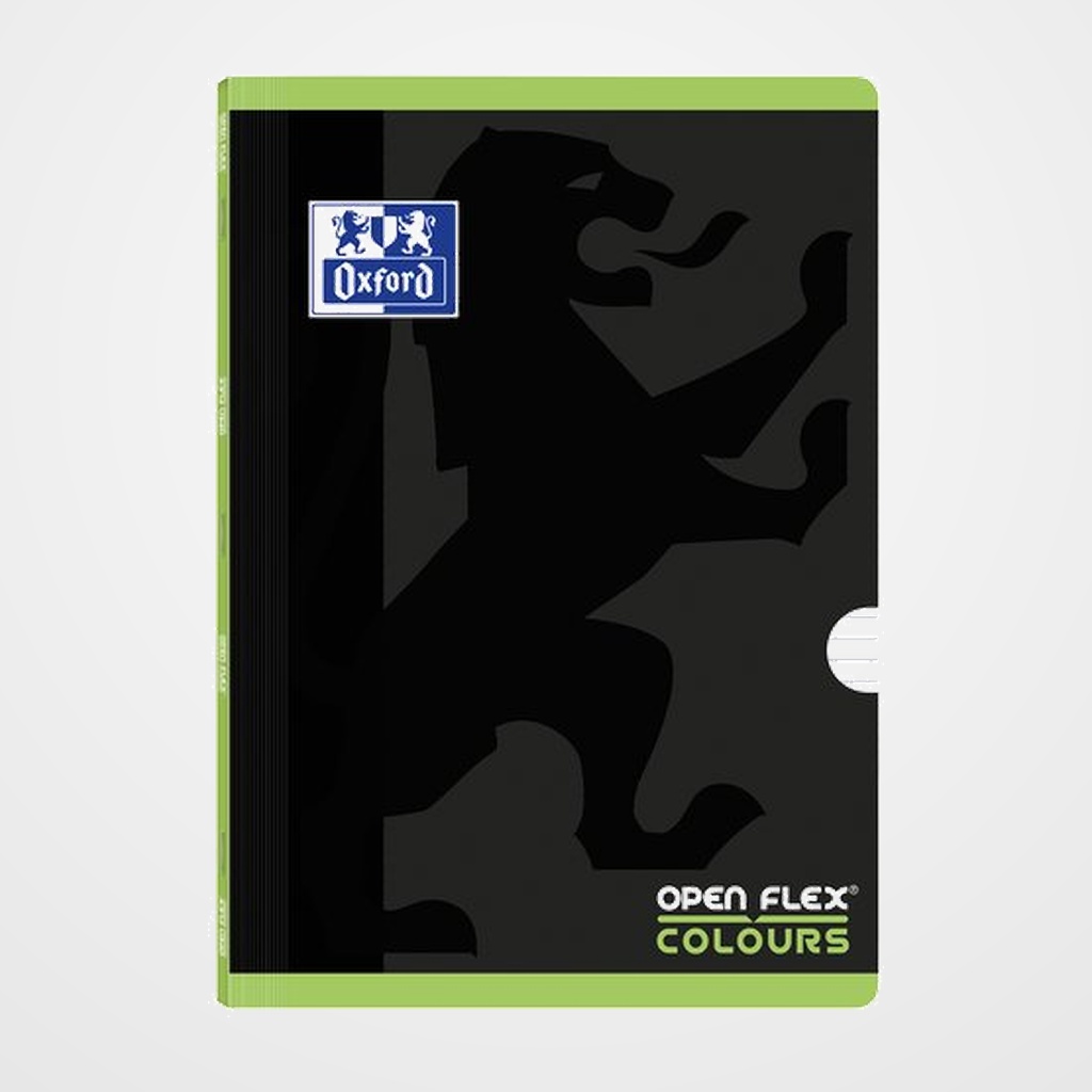LIBRETA GRAPADA OXFORD SCHOOL OPENFLEX COLOURS A4 48h CON BANDA HORIZONTAL VERDE