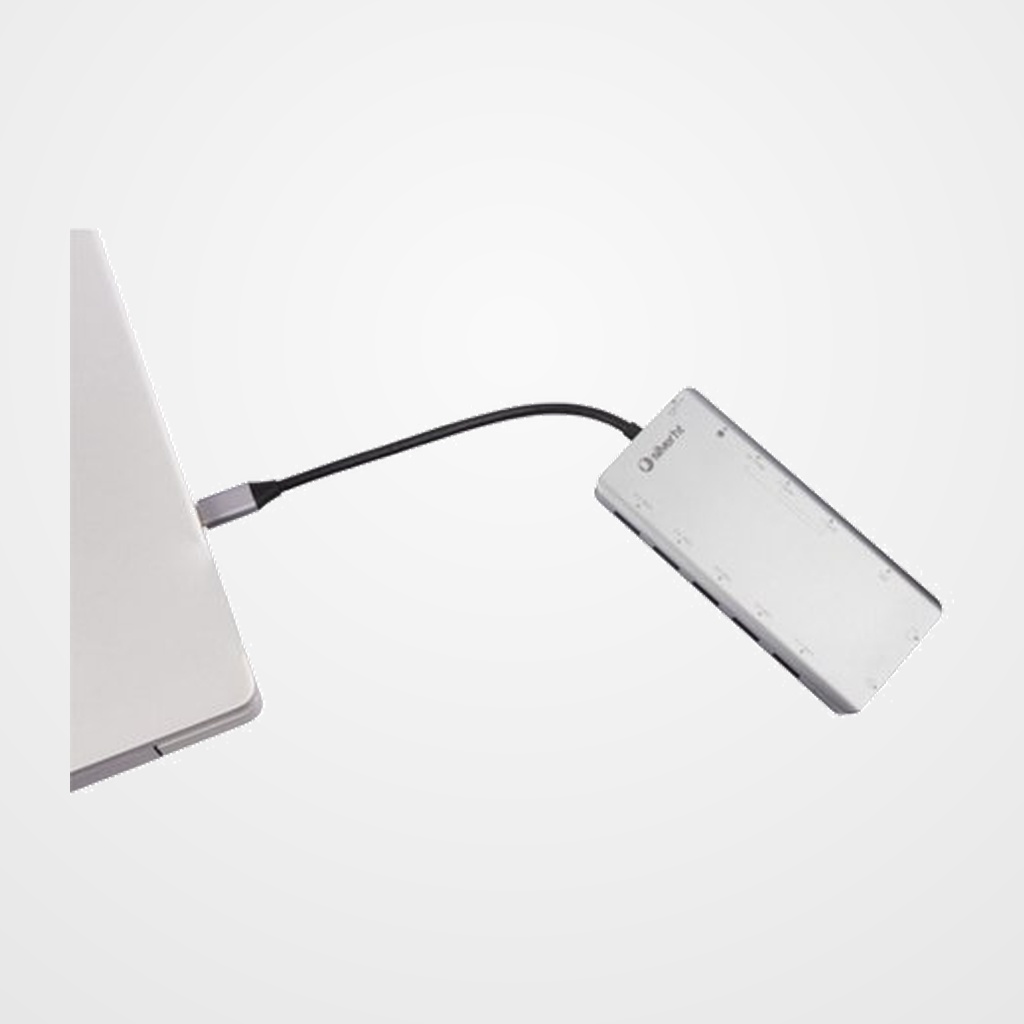 [42501611] ADAPTADOR SILVER HT USB-C A 13 EN 1 (SD, MICROSD, AUDIO, 3x USB 3.0, USB-C CARGA, RJ-45 GIGABIT, VGA, HDMI 4K)