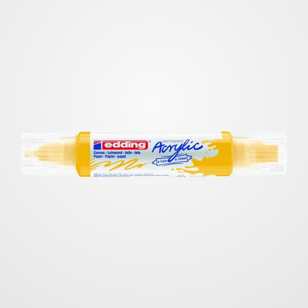 MARCADOR ACRYLIC EDDING 5400 3D DOBLE PUNTA (2-3/5-10 mm) AMARILLO TRAFICO