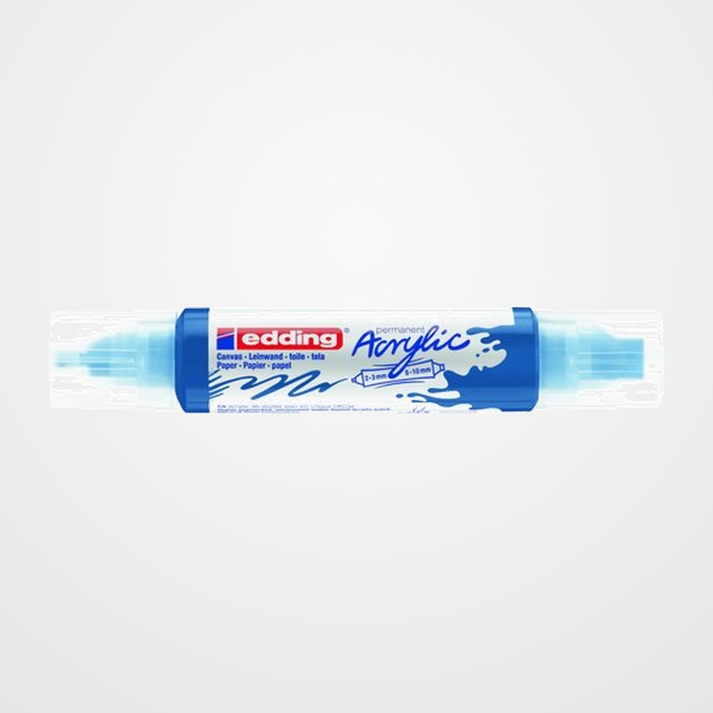 MARCADOR ACRYLIC EDDING 5400 3D DOBLE PUNTA (2-3/5-10 mm) AZUL GENCIANA