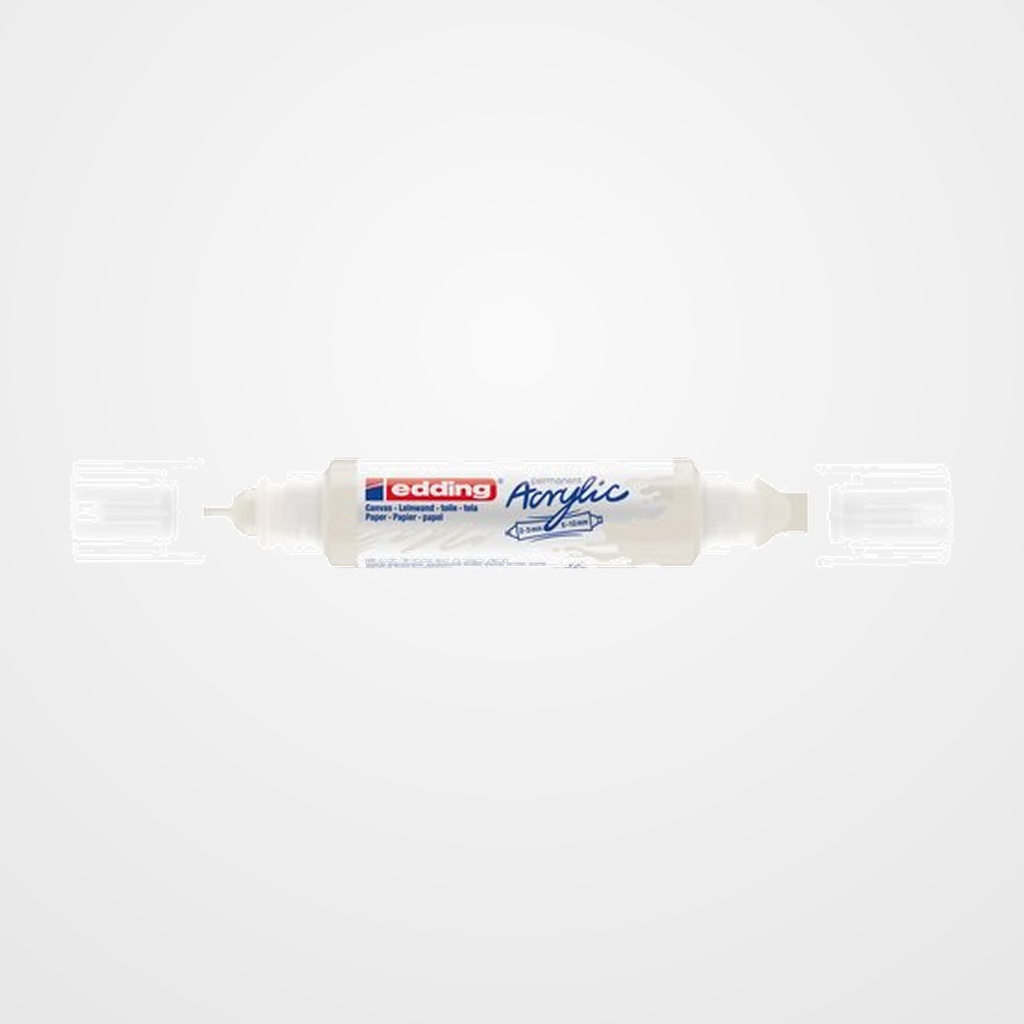 MARCADOR ACRYLIC EDDING 5400 3D DOBLE PUNTA (2-3/5-10 mm) BLANCO