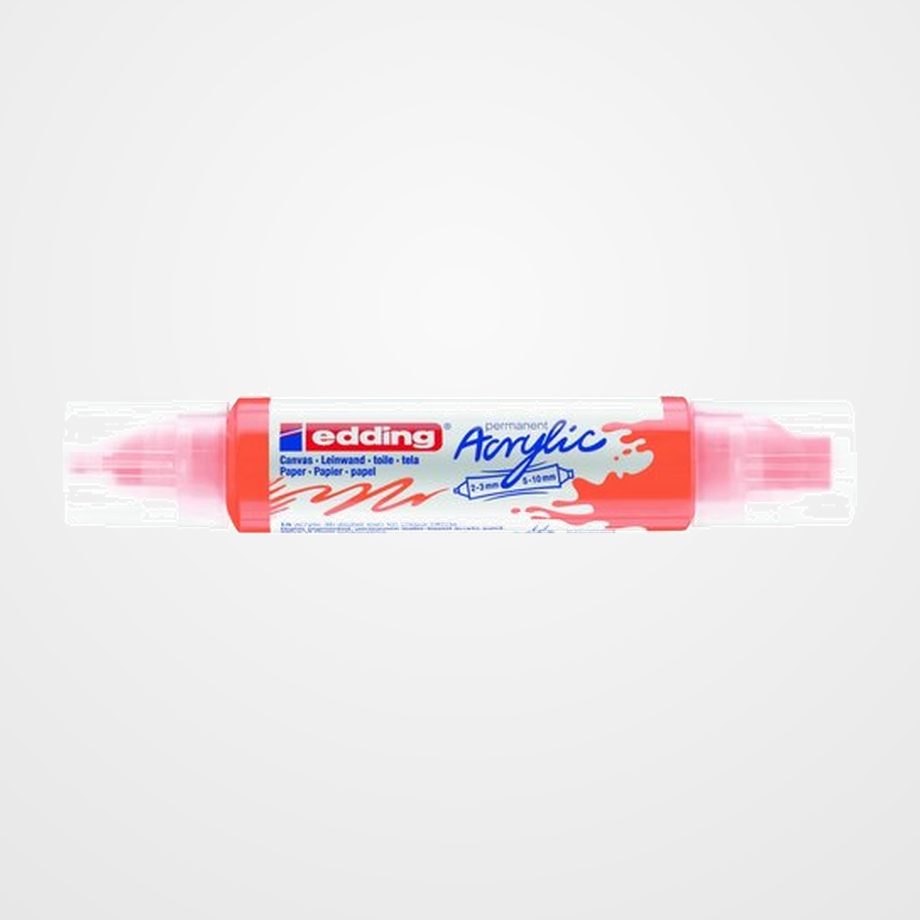 MARCADOR ACRYLIC EDDING 5400 3D DOBLE PUNTA (2-3/5-10 mm) NARANJA NEON