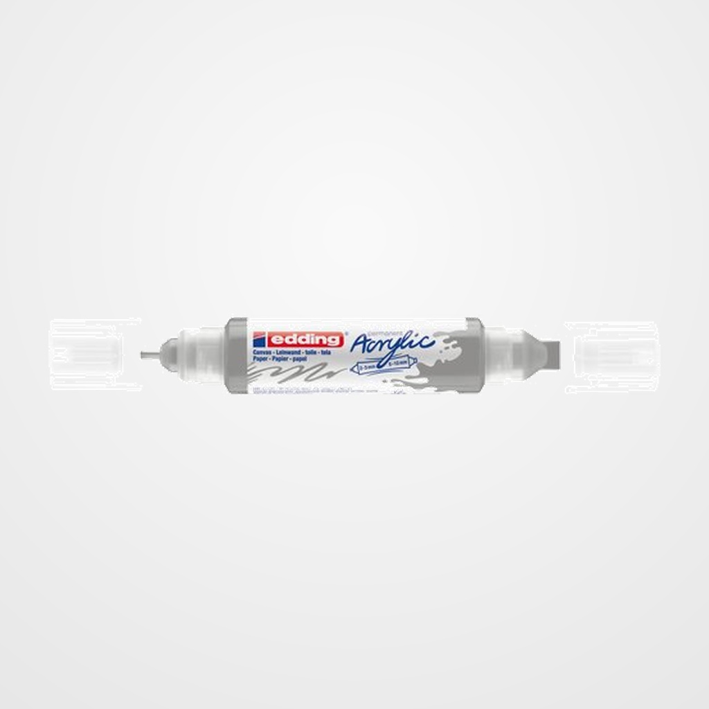 MARCADOR ACRYLIC EDDING 5400 3D DOBLE PUNTA (2-3/5-10 mm) PLATA