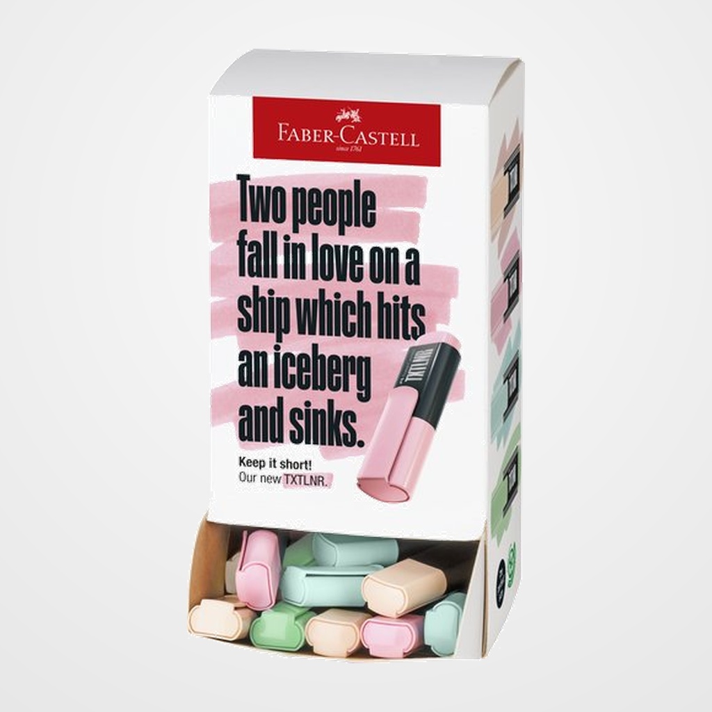 MARCADOR FLUOR FABER-CASTELL TEXTLINER 1542 PASTEL EXPOSITOR de 60