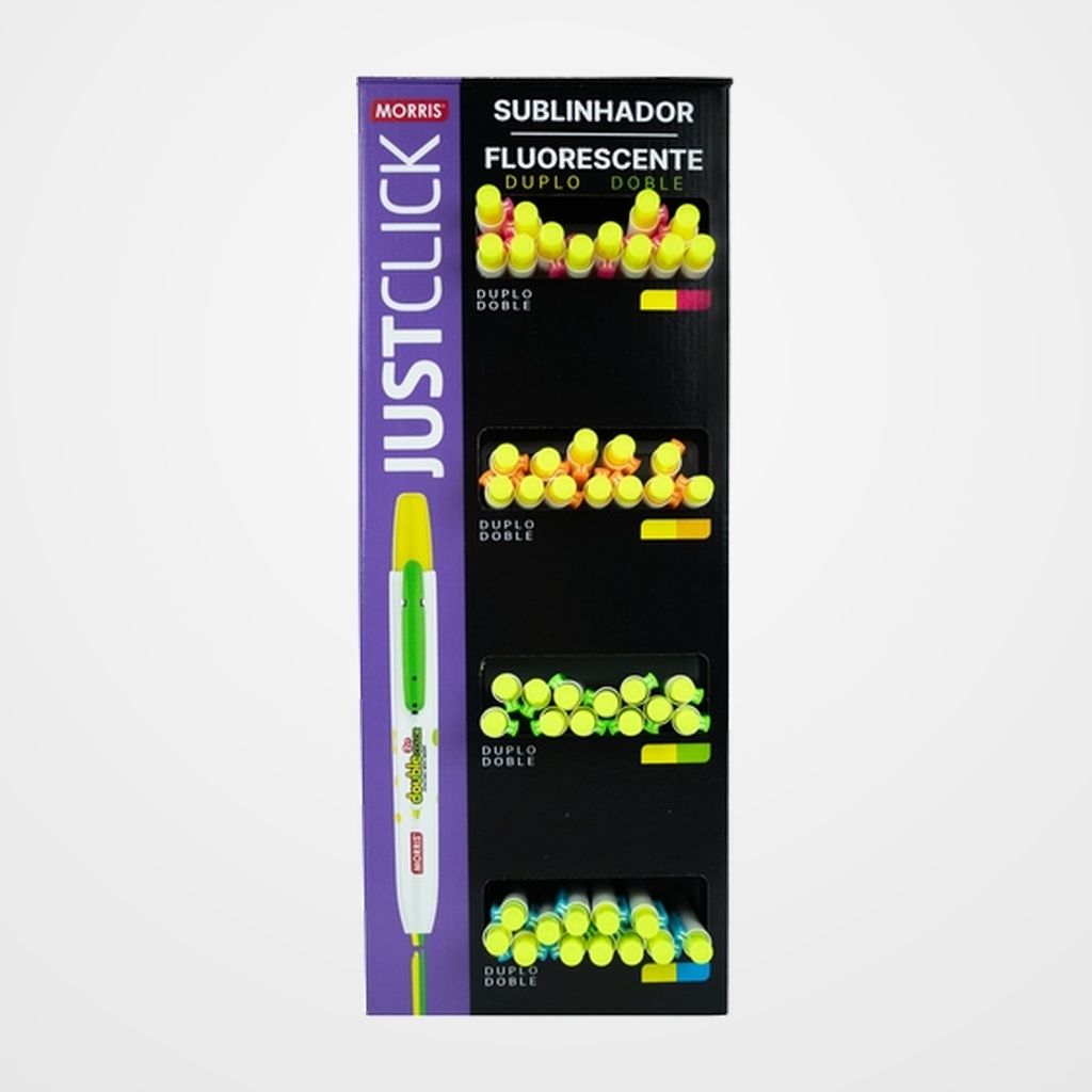 MARCADOR FLUOR MORRIS RETRACTIL JUSTCLICK DOUBLE MRH-106 EXPOSITOR de 48
