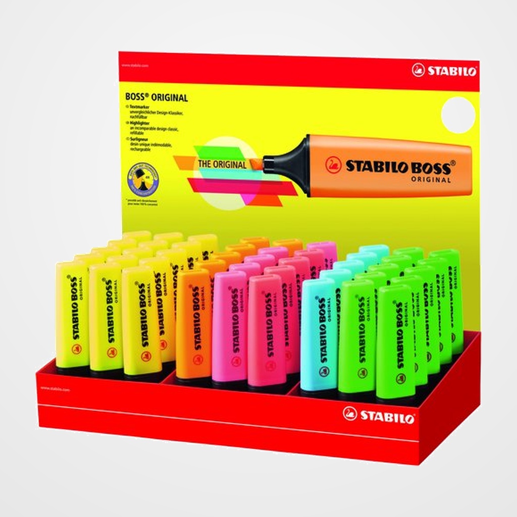 MARCADOR FLUOR STABILO BOSS 70 EXPOSITOR de  45