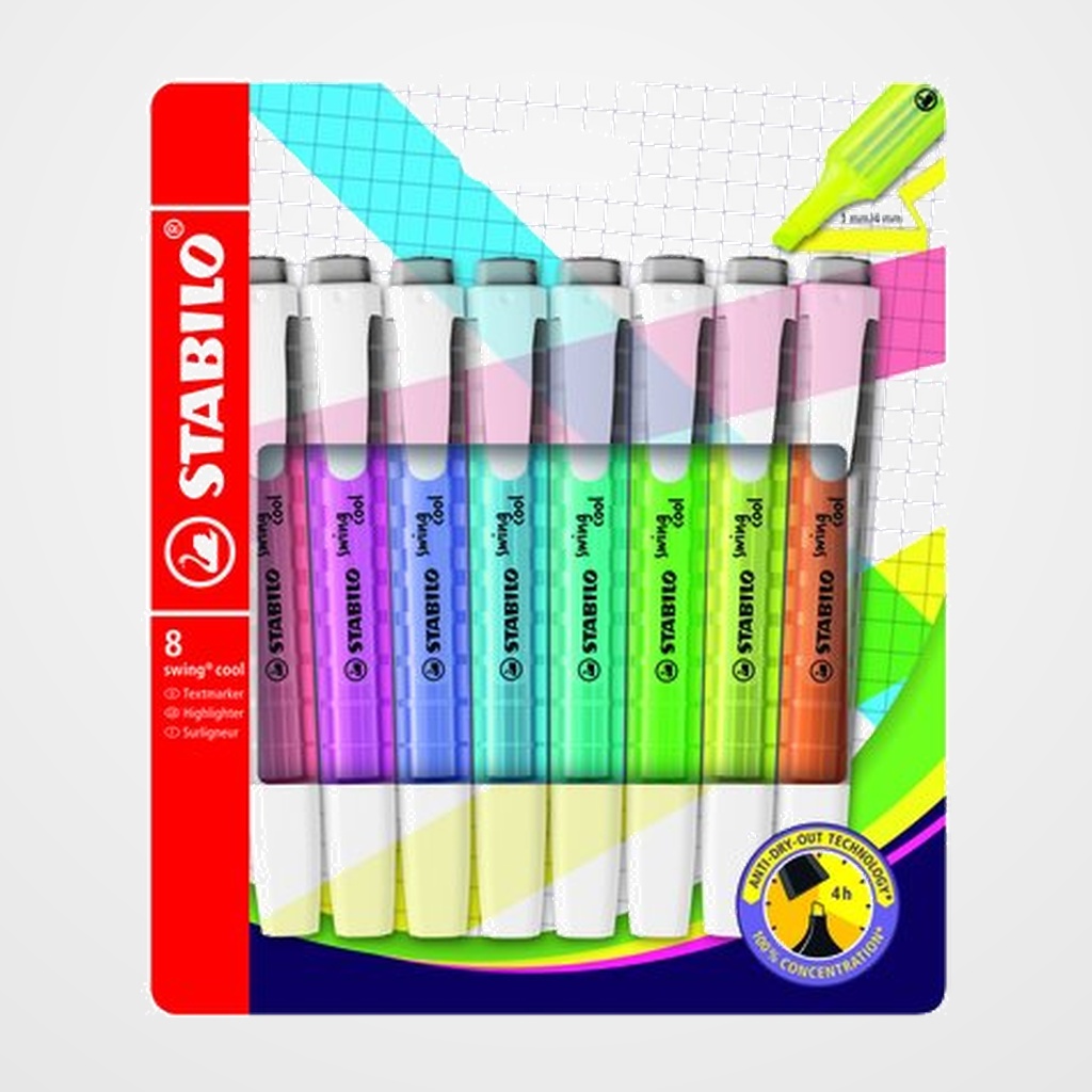 MARCADOR FLUOR STABILO SWING COOL 275 ESTUCHE DE 8