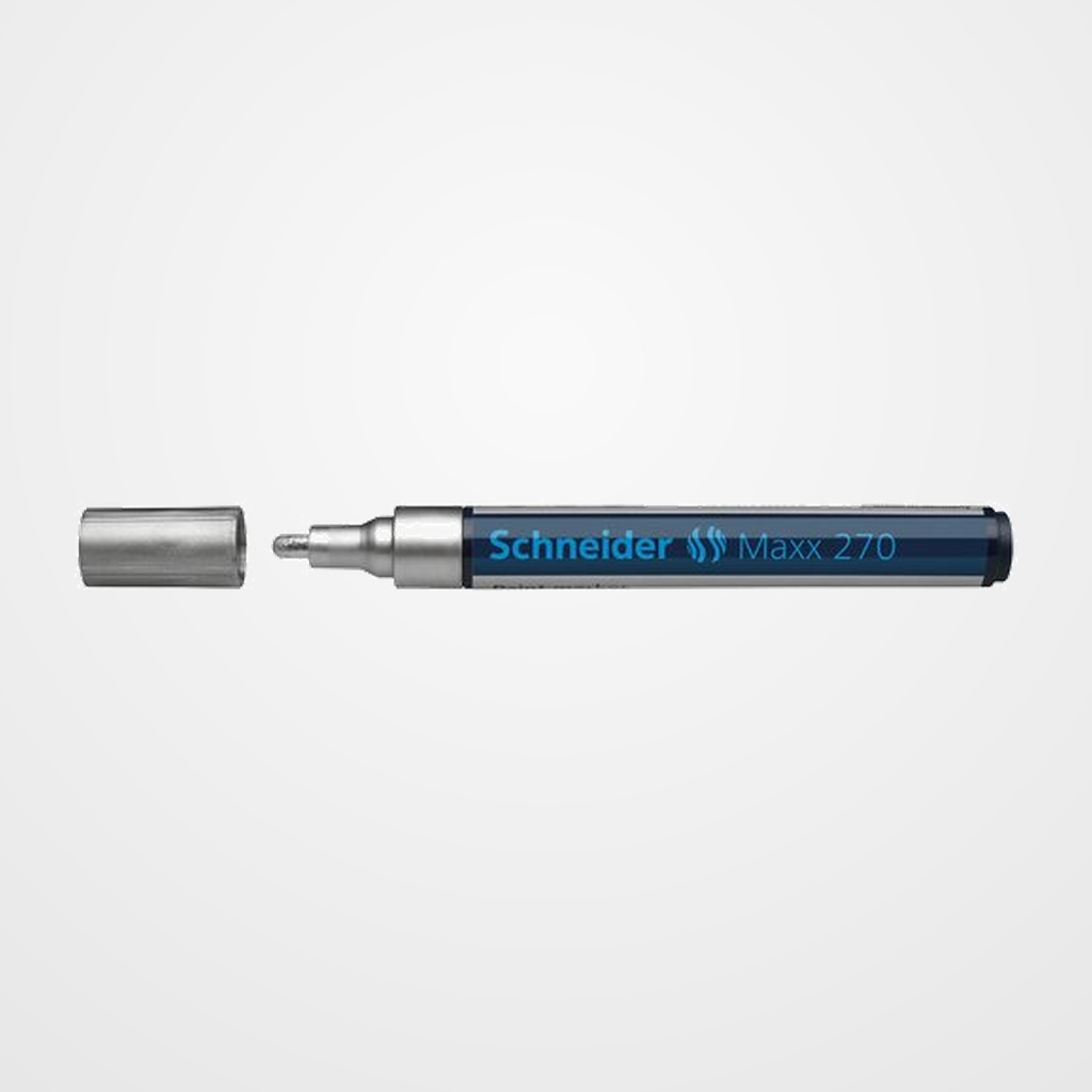 MARCADOR PERMANENTE SCHNEIDER MAXX 270 CONICO 1-3 mm PLATA