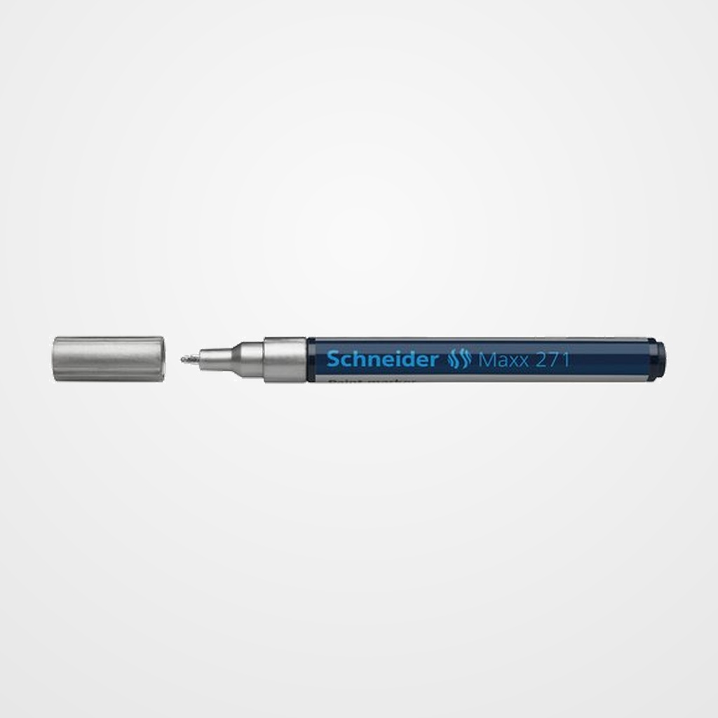 MARCADOR PERMANENTE SCHNEIDER MAXX 271 CONICO 1-2 mm PLATA