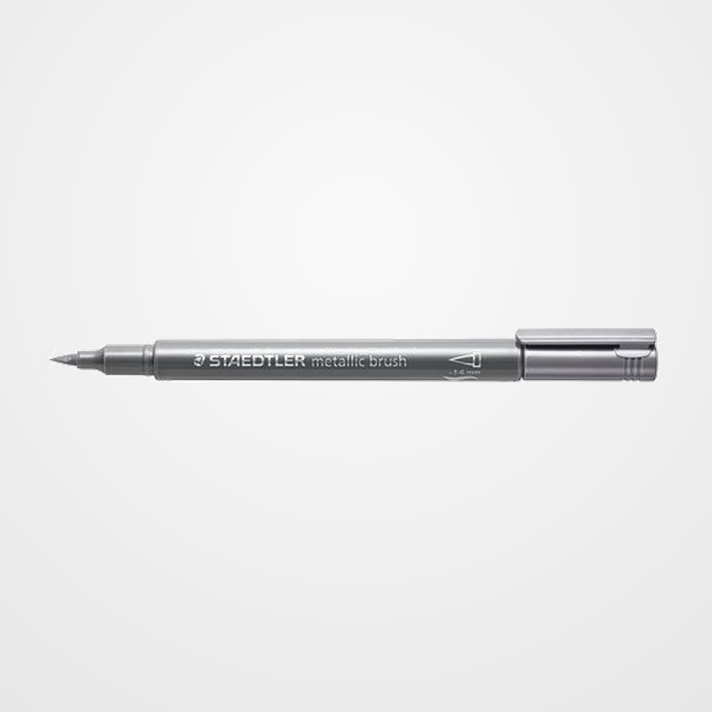 MARCADOR T.OPACA NO PERM. STAEDTLER 8321 METALICO PUNTA PINCEL PLATA