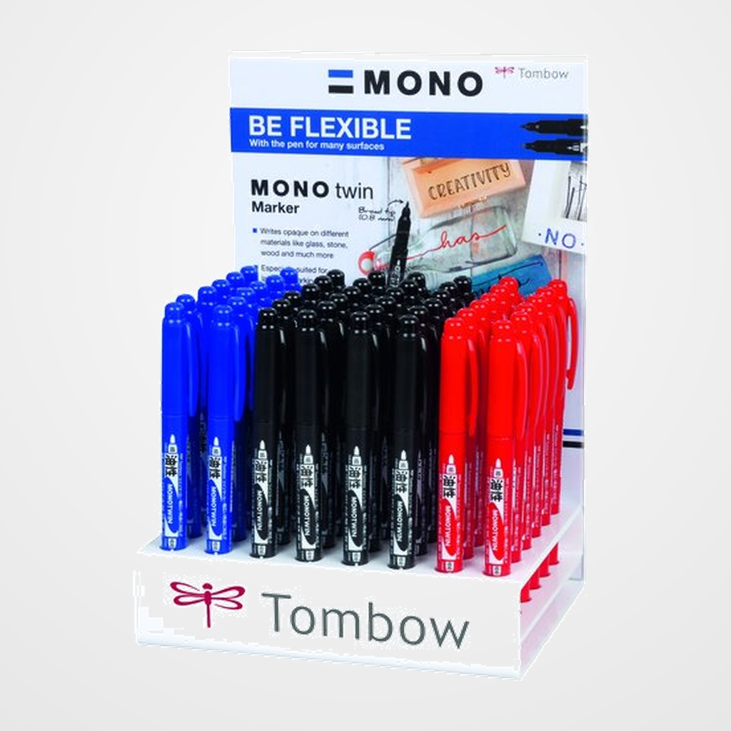 MARCADOR T.OPACA PERM. TOMBOW MONO TWIN DOBLE PUNTA (0,4/0,8) SURTIDO EXPOSITOR de 48