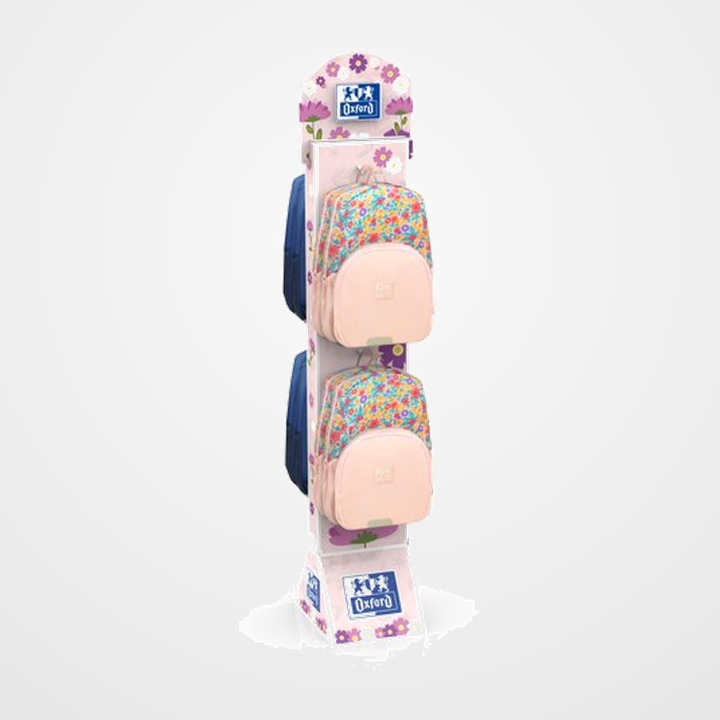 MOCHILA OXFORD INFANTIL SPACE & FLORAL EXPOSITOR de 6