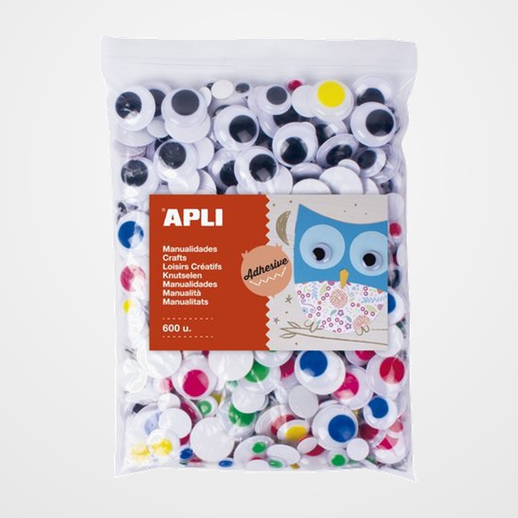 OJOS MOVILES APLI REDONDOS PUPILA COLORES SURTIDOS BOLSA de 600