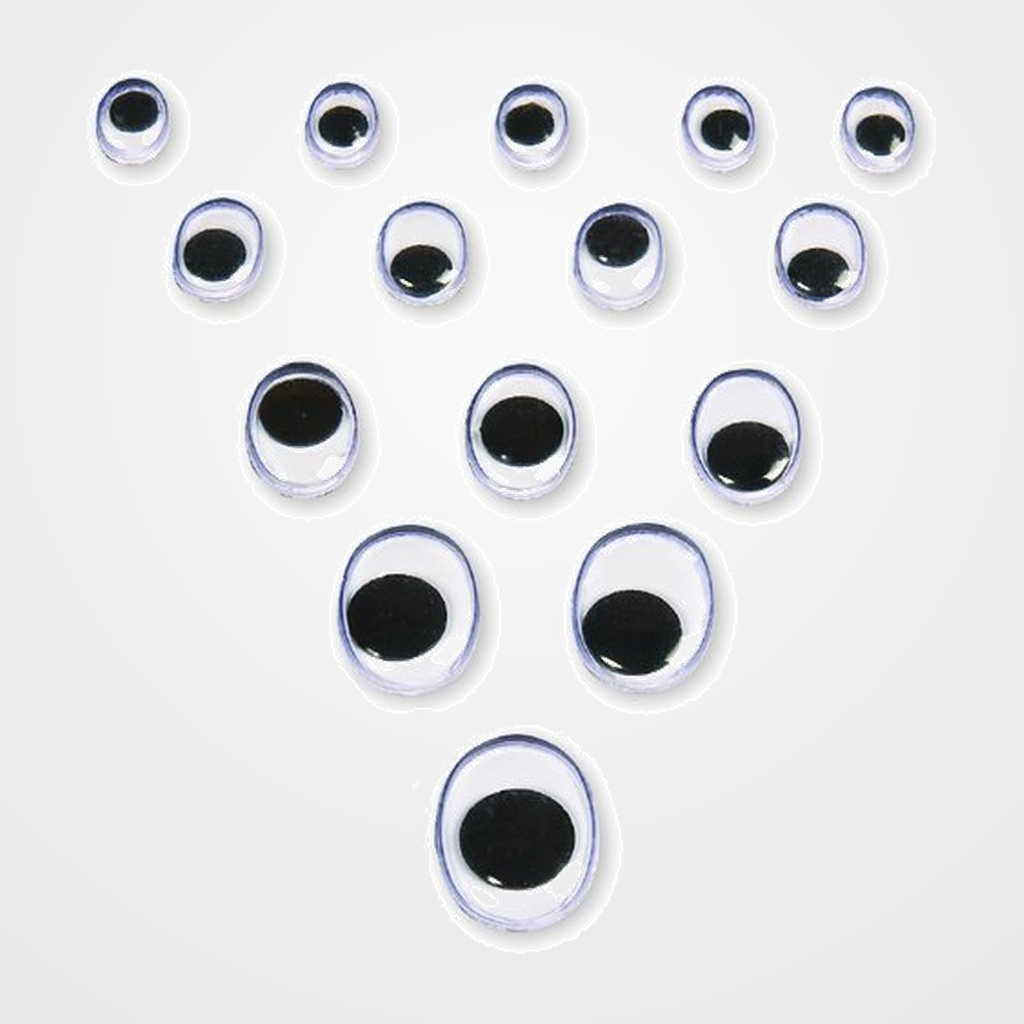 OJOS MOVILES NIEFENVER OVALADOS NEGRO PACK de 100 TAMAÑO SURTIDO