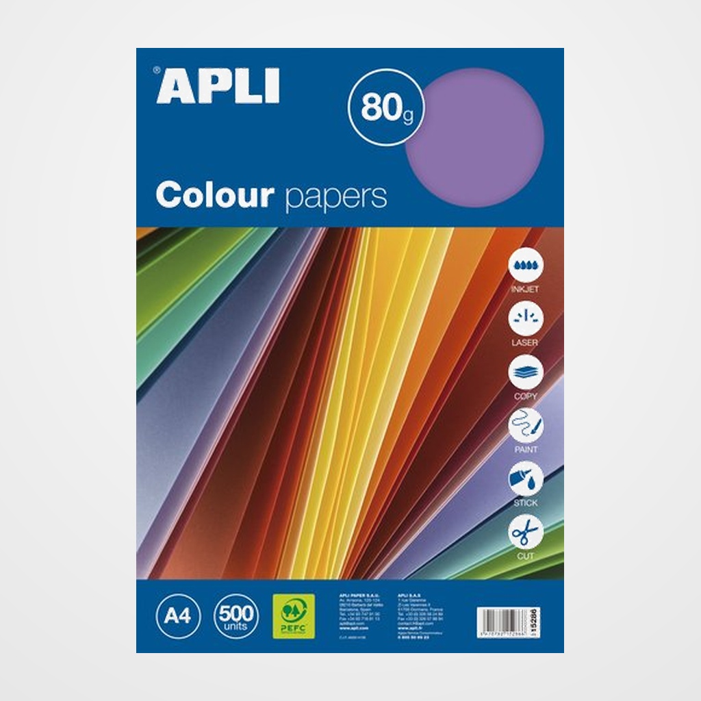 PAPEL COLOR A4 80g 500h SURTIDO INTENSO