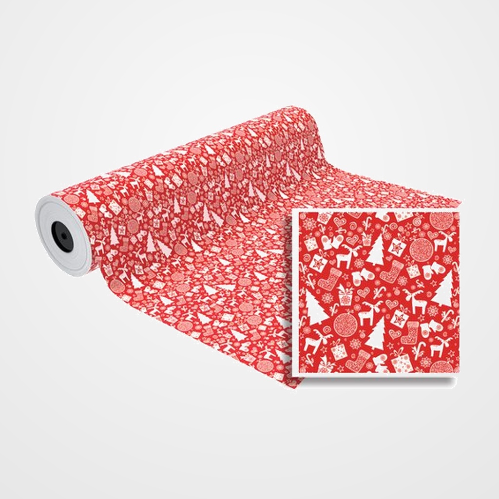 PAPEL de REGALO BOBINA BASIKA 31 cm x 85 m (2 Kg aprox.) NAVIDAD (NV1901-A 31 CM)