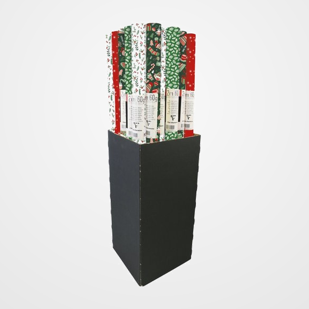 PAPEL de REGALO ROLLO CLAIREFONTAINE 0,7x2 m (CAJA de 30) KRAFT NAVIDAD COSY