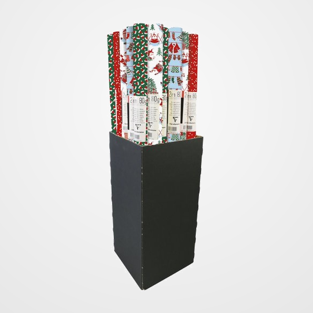 PAPEL de REGALO ROLLO CLAIREFONTAINE 0,7x2 m (CAJA de 30) KRAFT NAVIDAD PAPA NOEL
