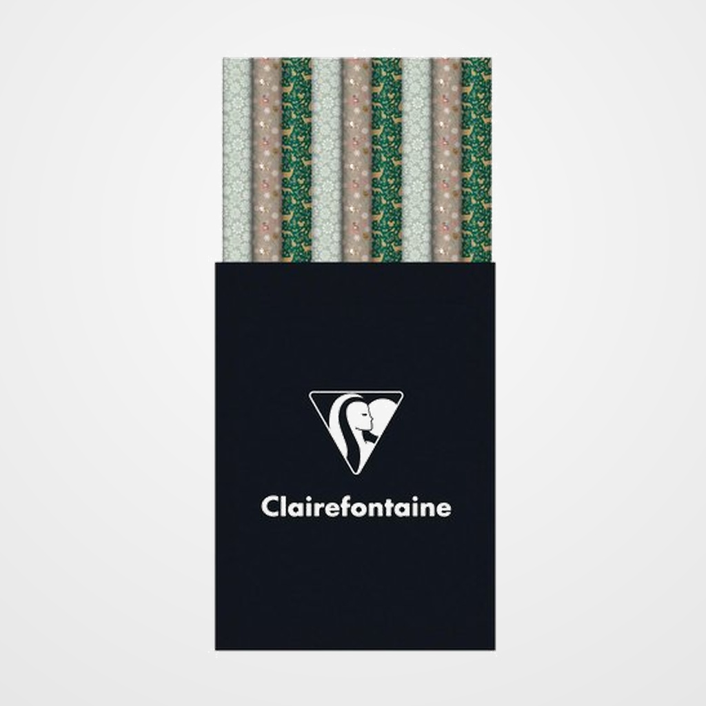 PAPEL de REGALO ROLLO CLAIREFONTAINE 0,7x2 m (CAJA de 60) NAVIDAD ADULTO