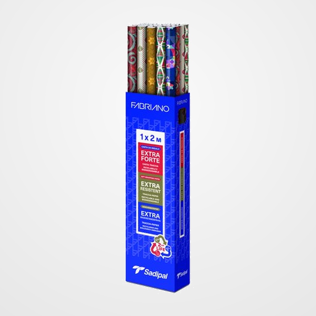 PAPEL de REGALO ROLLO SADIPAL GRAN FORMATO XL 1x2 m (CAJA de 30) NAVIDAD CHRISTMAS TIME