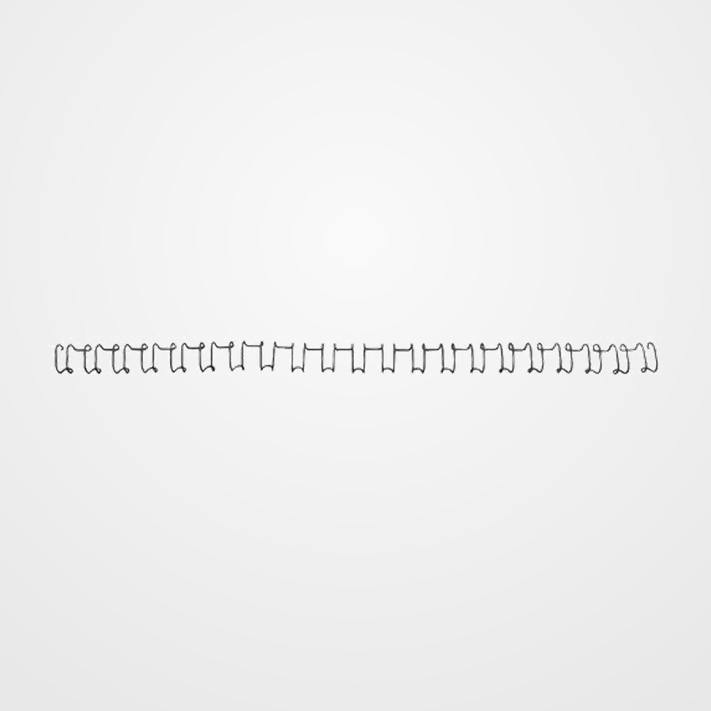 CANUTILLO metal WIRE-O GBC (21 anillas paso US) 14 mm NEGRO CAJA de 100