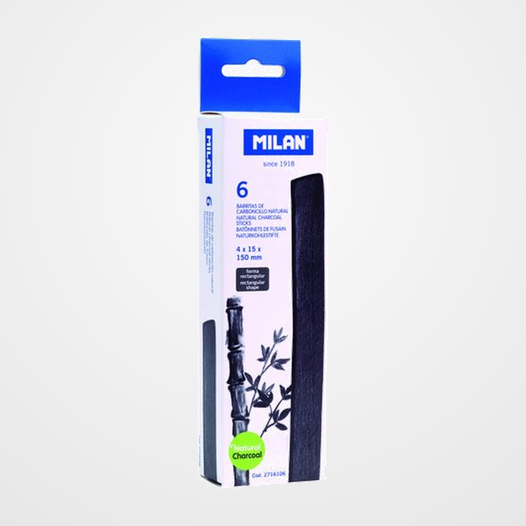 [15601017] CARBONCILLO MILAN RECTANGULAR 15x4 mm CAJA DE 6