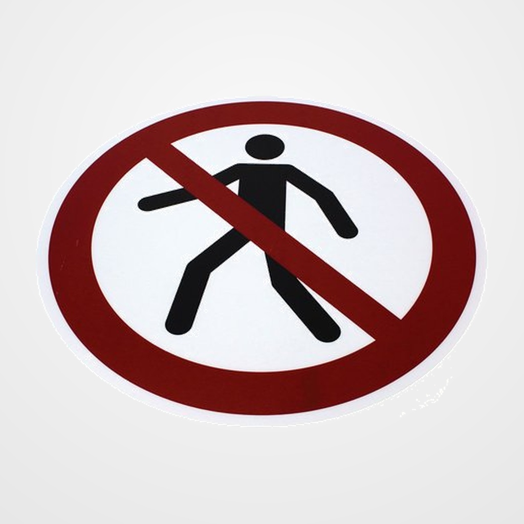 PICTOGRAMA ADHESIVO TARIFOLD PARA SUELO Y PARED  PROHIBIDO PASO DE PEATONES  Ø430 mm. BOLSA DE 1