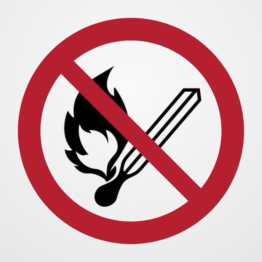 PICTOGRAMA JALEMA  PROHIBIDO ENCENDER FUEGO  Ø200 mm. BOLSA DE 1