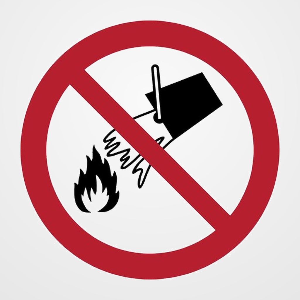 PICTOGRAMA JALEMA  PROHIBIDO EXTINGUIR FUEGO CON AGUA  Ø200 mm. BOLSA DE 1