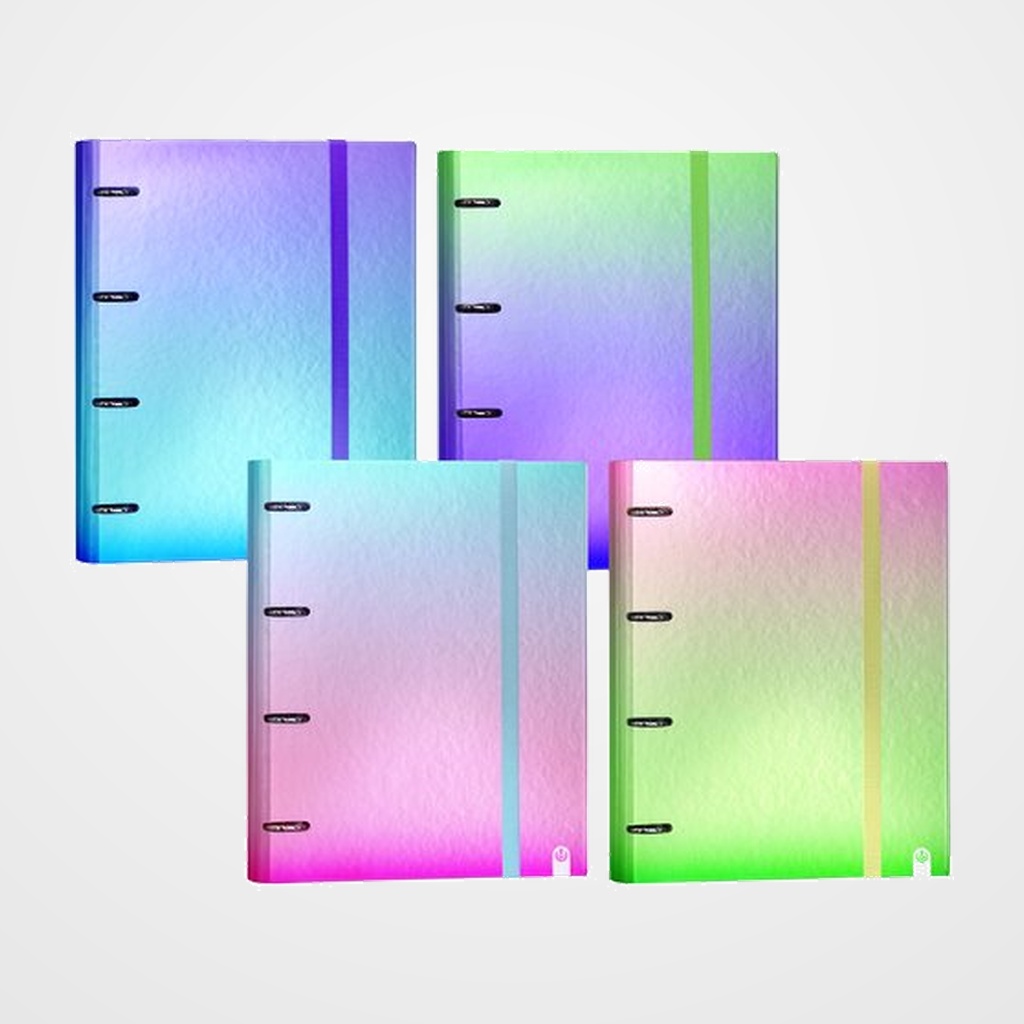 CARPEBLOC CARCHIVO GRADIENT tapa EXTRA Fº 4 an.MIXTAS 35mm con REC. 100 hj. CUADRIC.5x5 SURTIDO