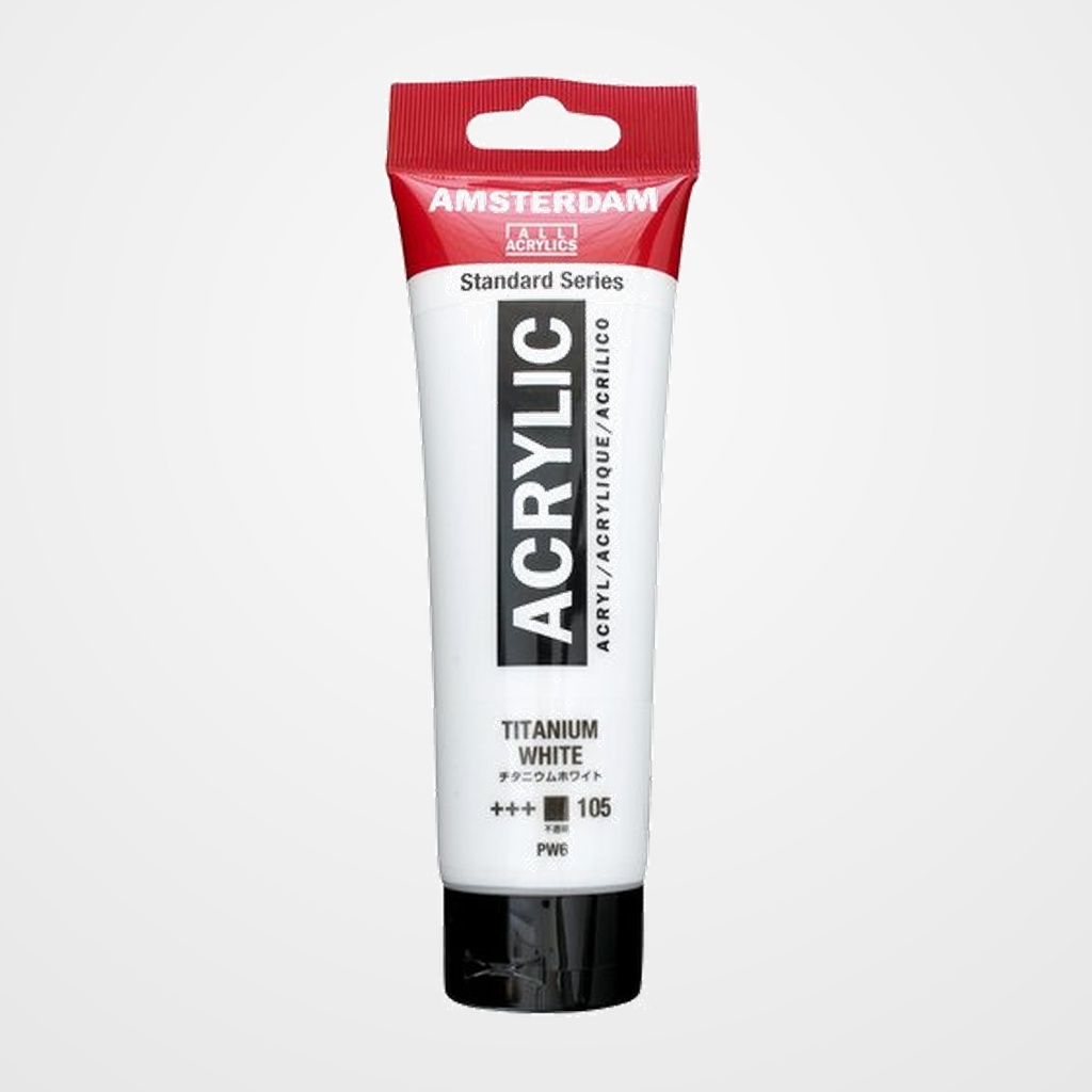 PINTURA ACRILICA AMSTERDAM 120 ml (bote) BLANCO TITANIO